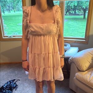 Lucy in the Sky Pink Ruffle Dress